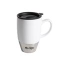 Mr. Coffee Coupleton 15oz Travel Cup w/ Lid - Stainless Steel & Stoneware - Open Stock: White