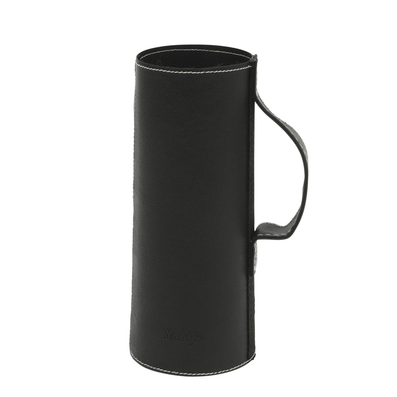 Mr. Coffee Leatherette 23oz Stainless Steel Double Wall Thermal Bottle w/ Lid & PU Handle - Black - Open Stock