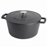 Babish - 6 Qt Dutch Oven W/ Lid - Blue - Matte Finish - Ss Knob - Cast Iron - Color Sleeve W/ Rm