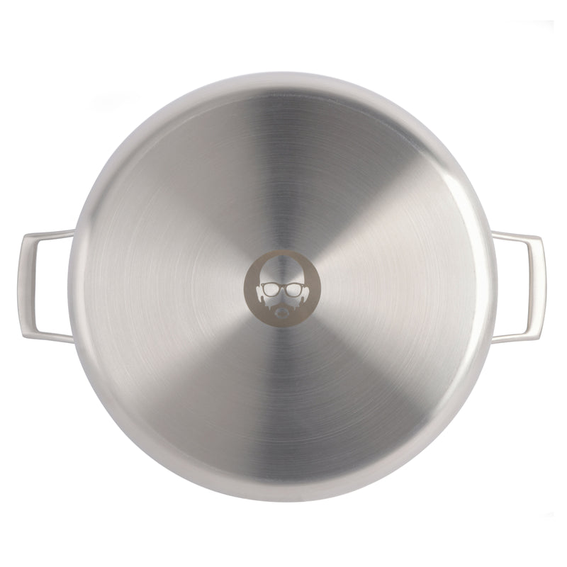 Babish 12 qt Triply Stainless Steel Stock Pot - Cast Stainless Steel Handle - Gift Box w/ Remailer