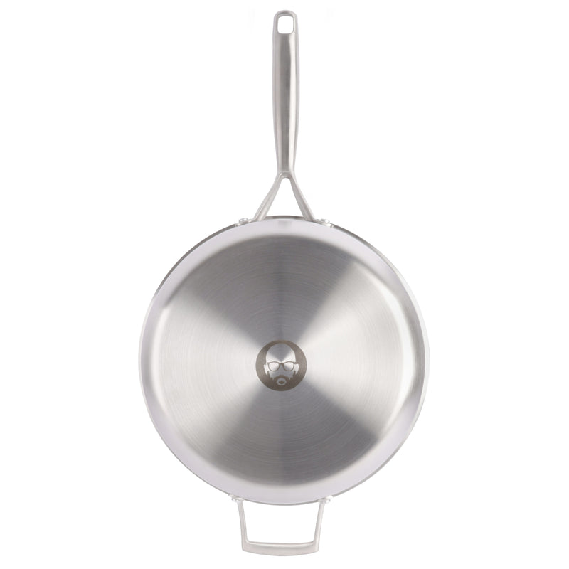Babish 5qt Triply Stainless Steel Covered Sauté w/ Lid - Cast Stainless Steel Handle & Lid - Gift Box w/ Remailer