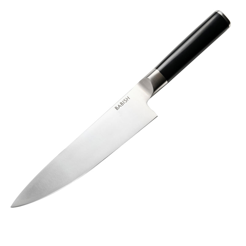 Babish 8" German Steel Chef Knife - ABS Handle - Stainless Steel - Gift Box w/ Remailer
