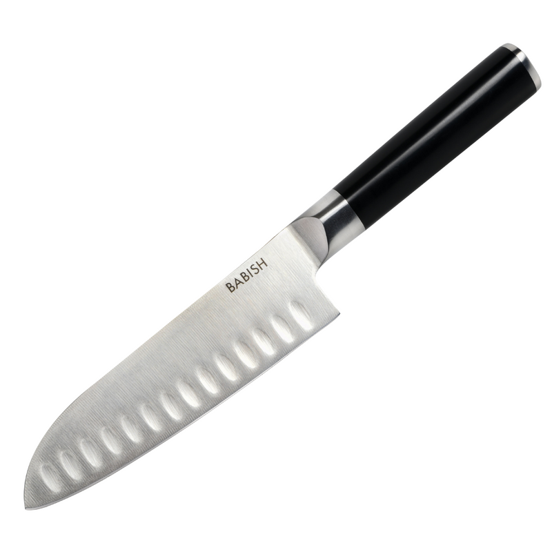 Babish 6.5" German Steel Santoku Knife - ABS Handle - Stainless Steel - Gift Box w/ Remailer