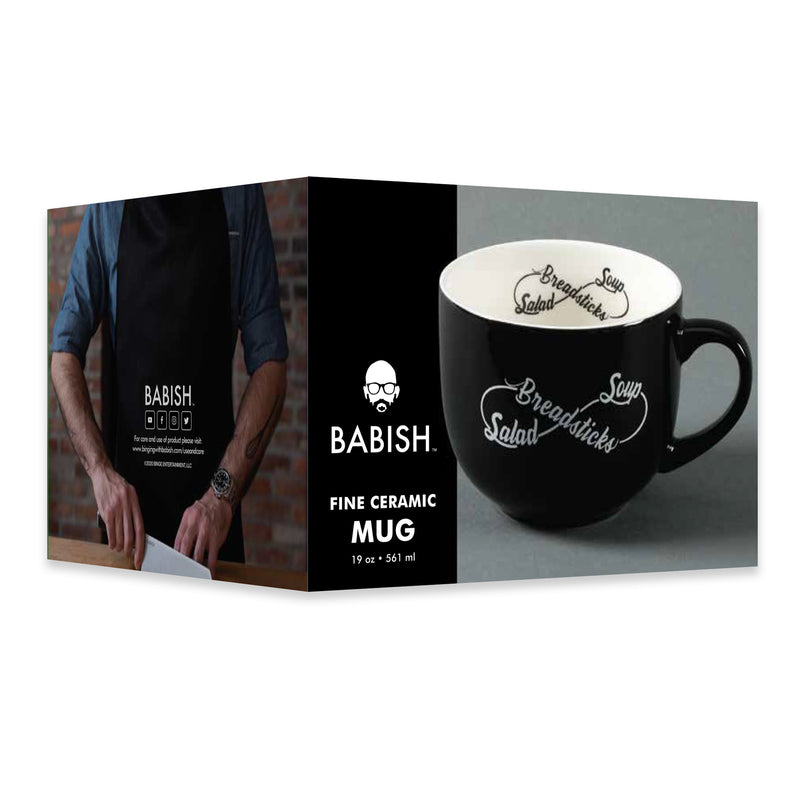 Babish Breadstick Soup & Salad 17oz Porcelain Latte Mug - Gift Box w/ Remailer