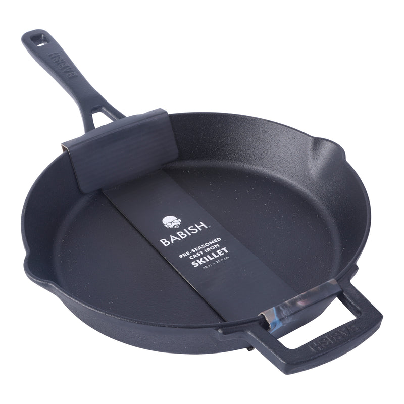 Babish 10" Preseason Cast Iron Skillet - Color Sleeve w/ Remailer