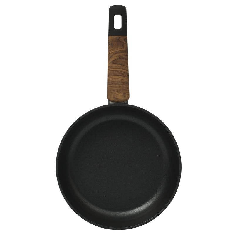 Oster Oxburg 14pc Aluminum Cookware Combo Set - Matte Black - Nonstick Interior - Induction Base - Black 2 Tone Soft Touch Wooden Handle - Gift Box w/ Remailer