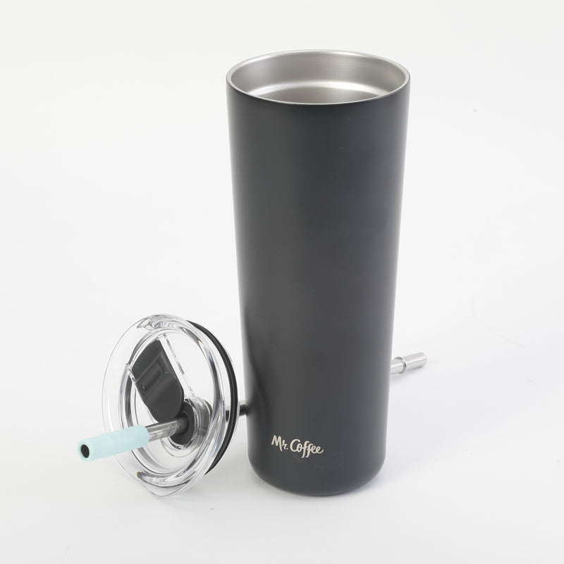 Mr. Coffee Java Quest 23oz Stainless Steel Thermal Tumbler w/ Stainless Steel Straw & AS Lid - Double Wall - 4 Assorted Colors - Open Stock