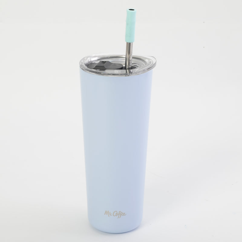 Mr. Coffee Java Quest 23oz Stainless Steel Thermal Tumbler w/ Stainless Steel Straw & AS Lid - Double Wall - 4 Assorted Colors - Open Stock