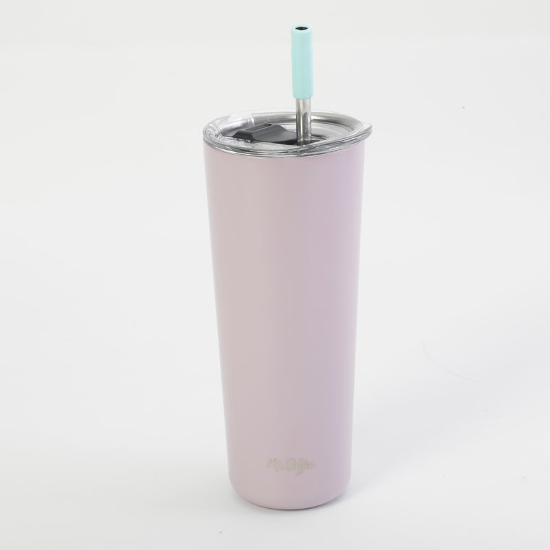Mr. Coffee Java Quest 23oz Stainless Steel Thermal Tumbler w/ Stainless Steel Straw & AS Lid - Double Wall - 4 Assorted Colors - Open Stock