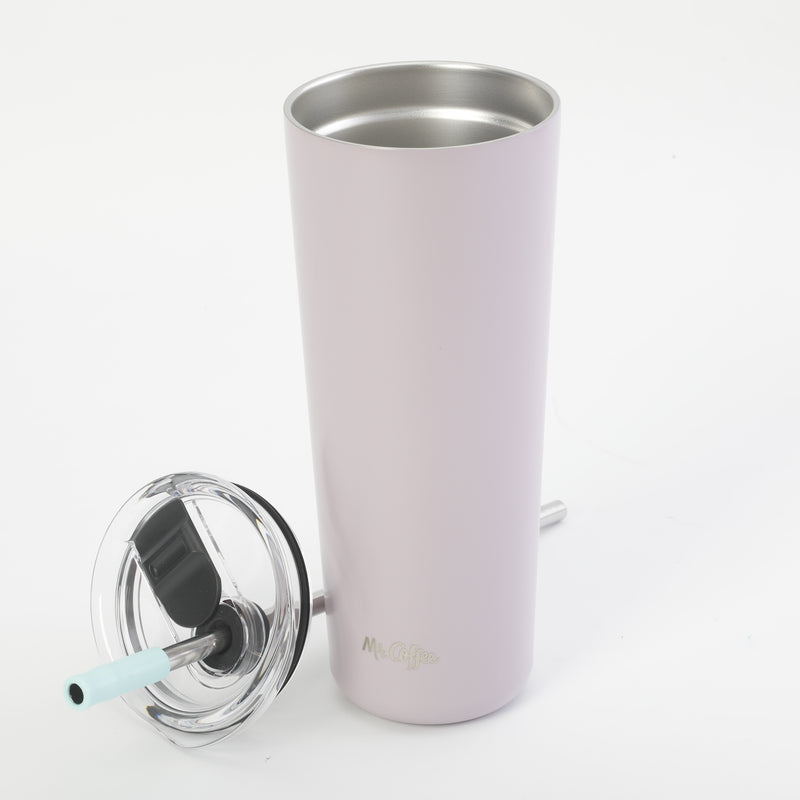 Mr. Coffee Java Quest 23oz Stainless Steel Thermal Tumbler w/ Stainless Steel Straw & AS Lid - Double Wall - 4 Assorted Colors - Open Stock