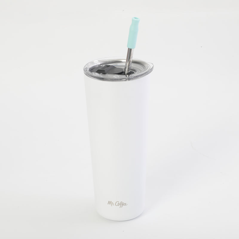 Mr. Coffee Java Quest 23oz Stainless Steel Thermal Tumbler w/ Stainless Steel Straw & AS Lid - Double Wall - 4 Assorted Colors - Open Stock