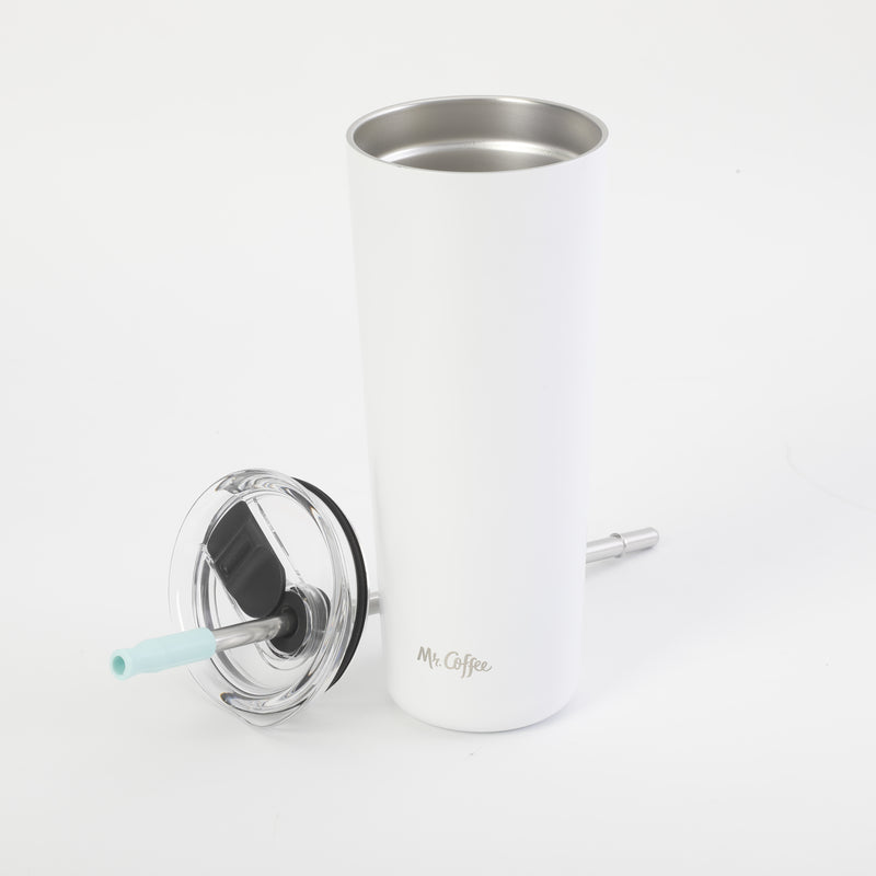 Mr. Coffee Java Quest 23oz Stainless Steel Thermal Tumbler w/ Stainless Steel Straw & AS Lid - Double Wall - 4 Assorted Colors - Open Stock