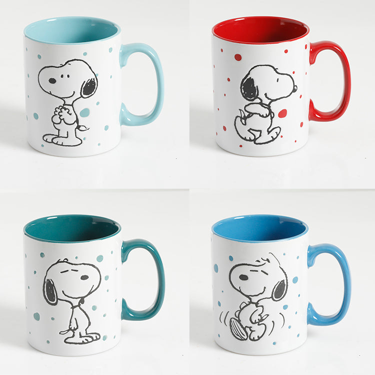 Peanuts Freckled Joy 17oz Mug - 4 Assorted Designs - Decorated - Stoneware - Open Stock w/ Hang Tag