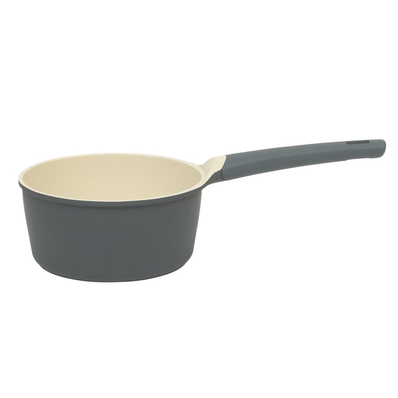 Oster Rooney 12pc Cast Aluminum Cookware Set - Linen Ceramic Interior - Induction - Soft Touch Handle - Gift Box