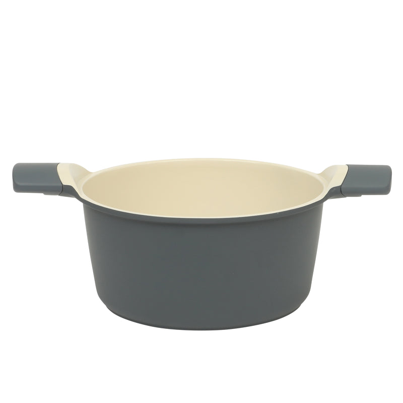 Oster Rooney 12pc Cast Aluminum Cookware Set - Linen Ceramic Interior - Induction - Soft Touch Handle - Gift Box