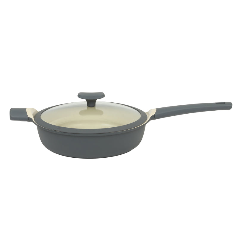 Oster Rooney 12pc Cast Aluminum Cookware Set - Linen Ceramic Interior - Induction - Soft Touch Handle - Gift Box