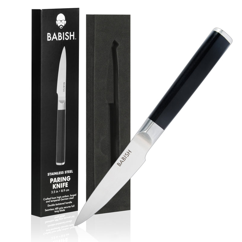 Babish 3.5" German Steel Paring Knife - ABS Handle - Stainless Steel - Gift Box w/ Remailer