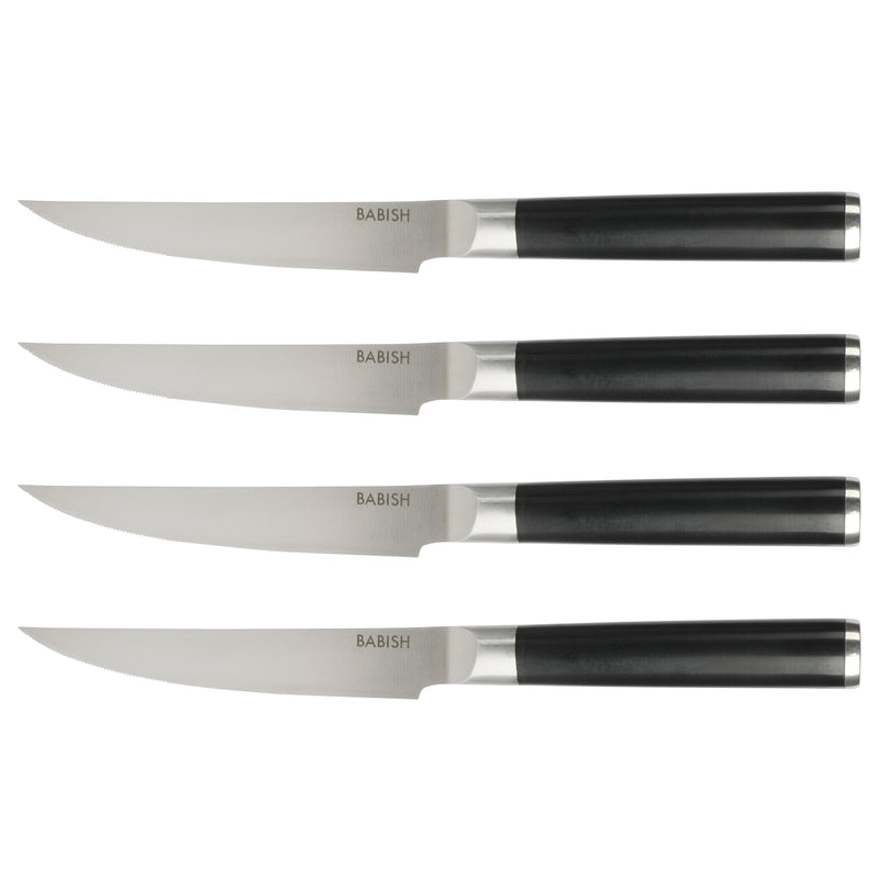 Babish 4pc Stainless Steel Steak Knife Set - ABS Handle - Gift Box w/ Remailer