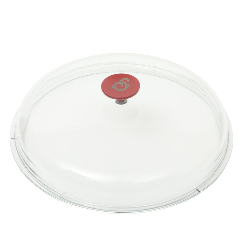 Crock-Pot Artisan Studio 4.8qt (12") Enamel Cast Iron Everyday Pan w/ Borosilicate Lid & Red Coated Knob - Gradient Red - Round - Gift Box w/ Remailer