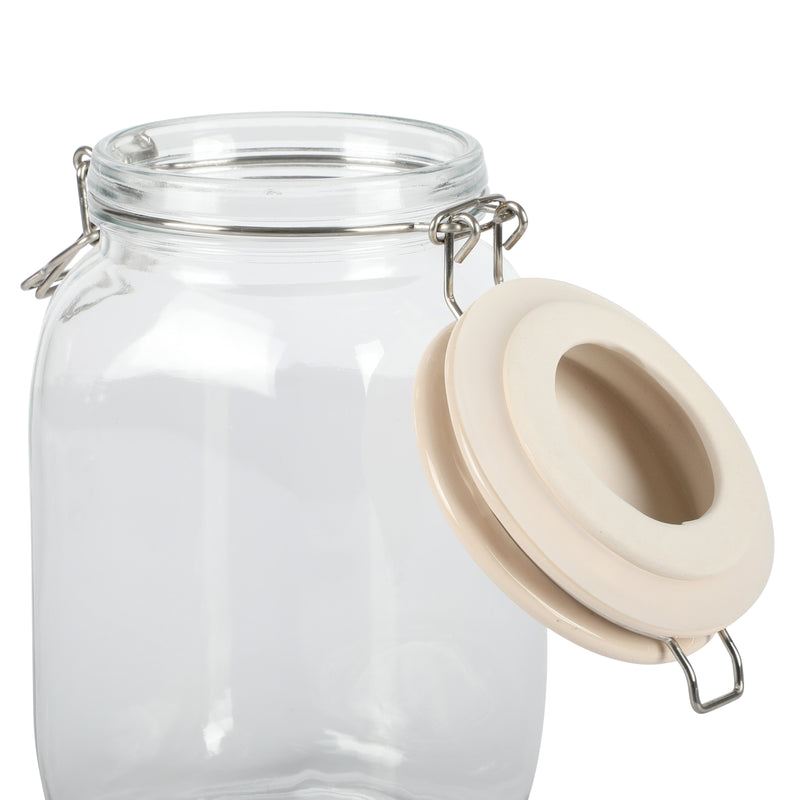 Martha Stewart Rindleton 3pc Glass Canister Set w/ Ceramic Lid - White - Clear - Gift Box