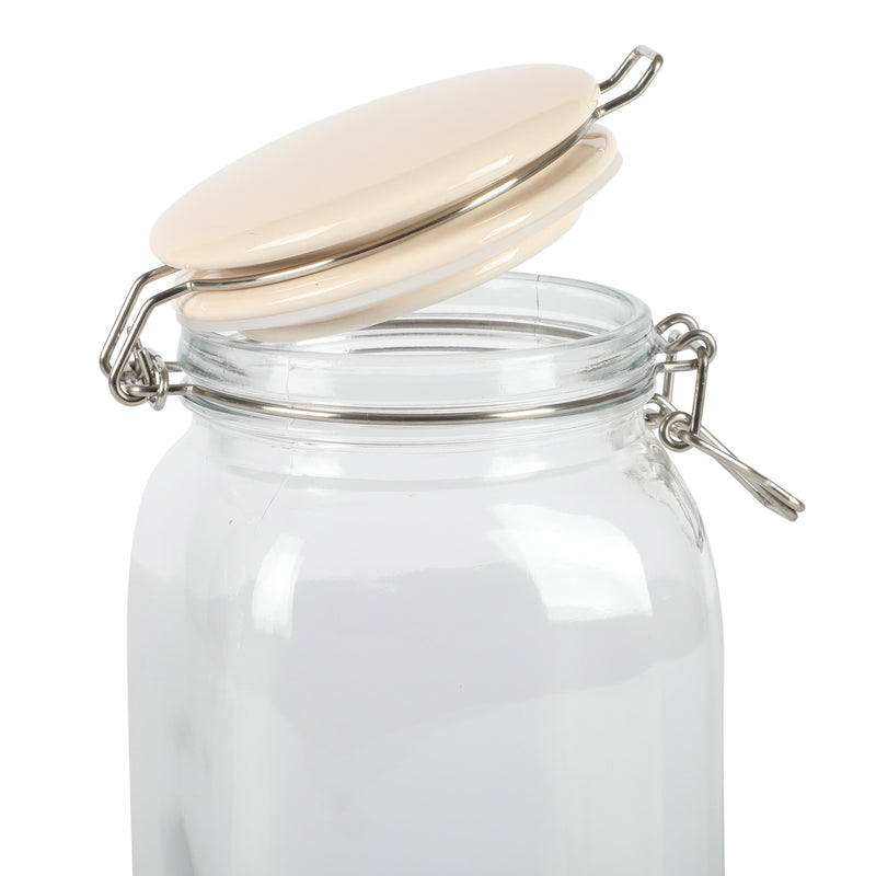 Martha Stewart Rindleton 3pc Glass Canister Set w/ Ceramic Lid - White - Clear - Gift Box