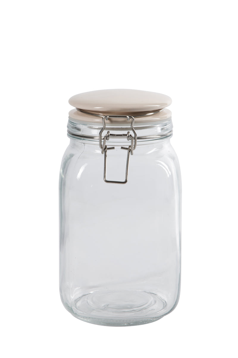 Martha Stewart Rindleton 3pc Glass Canister Set w/ Ceramic Lid - White - Clear - Gift Box