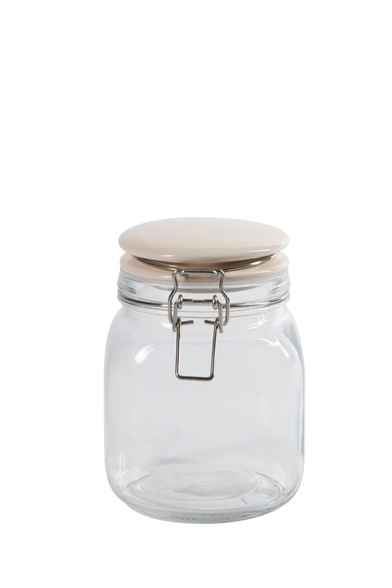 Martha Stewart Rindleton 3pc Glass Canister Set w/ Ceramic Lid - White - Clear - Gift Box