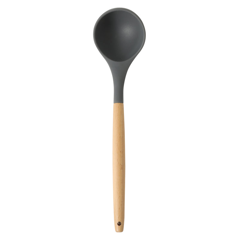 Gibson Home Holton 7pc Kitchen Tools & Gadgets Set - Beech Wood Handle - Nylon/Silicone Head - Gift Box