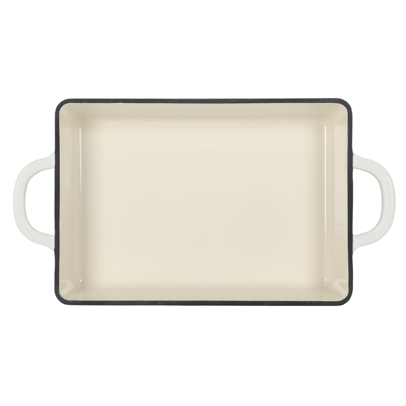 Crock-Pot Artisan 13" Enamel Cast Iron Lasagna Pan - Matte Linen - Rectangle - Color Sleeve w/ Remailer