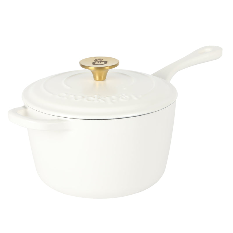 Crock-Pot Artisan 3qt Enamel Cast Iron Saucepan w/ Lid - Round - Gift Box w/ Remailer