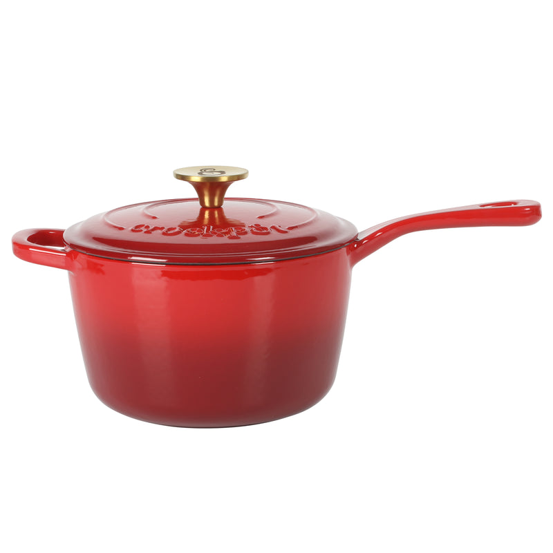 Crock-Pot Artisan 3qt Enamel Cast Iron Saucepan w/ Lid - Round - Gift Box w/ Remailer