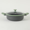 Kenmore - Theodore 6.5qt Cast Aluminum Hot Pot w/ Divider & Lid - Nonstick - Glass Lid w/ Silicon Rim - Induction Base - Soft Touch Handle - GBX w/ Remailer
