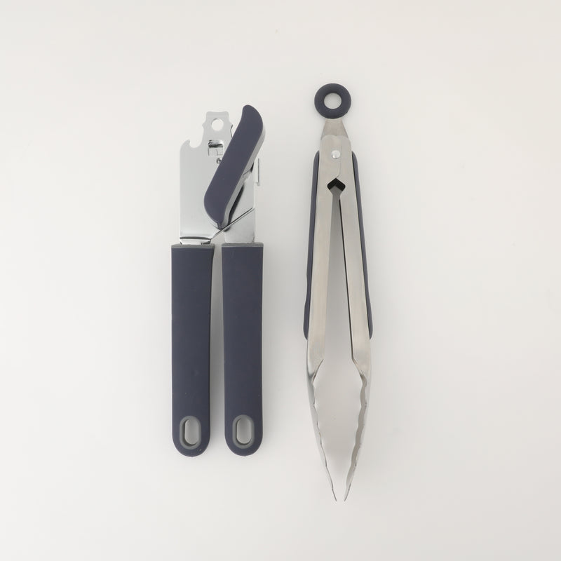 Oster Bluemarine 2pc Stainless Steel Can Opener & Tongs Set - Tie Card