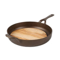 Bloomhouse 12" Preseason Plus Cast Iron Skillet w/ Wooden Trivet - Olive Oil - Gift Box w/ Remailer