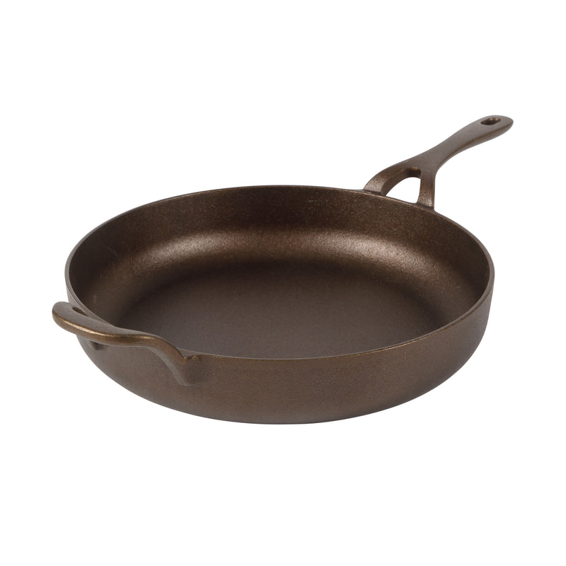 Bloomhouse 12" Preseason Plus Cast Iron Skillet w/ Wooden Trivet - Olive Oil - Gift Box w/ Remailer