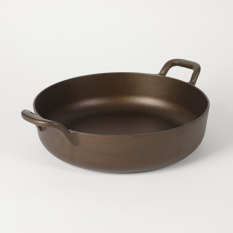 Bloomhouse 13" Preseason Plus Cast Iron Everday Pan w/ Wooden Trivet - Preseasoned Plus - GBX w/ RM