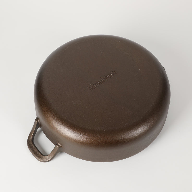 Bloomhouse 13" Preseason Plus Cast Iron Everday Pan w/ Wooden Trivet - Preseasoned Plus - GBX w/ RM