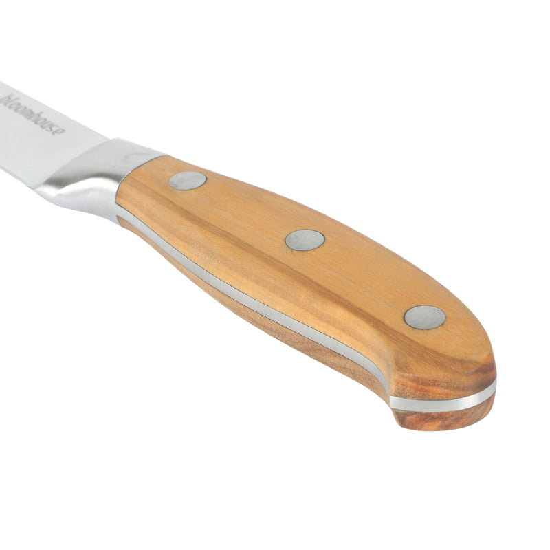Bloomhouse 3.5" German Steel Paring Knife - Olive Wood Forged Handle - Stainless Steel - Gift Box w/ Remailer