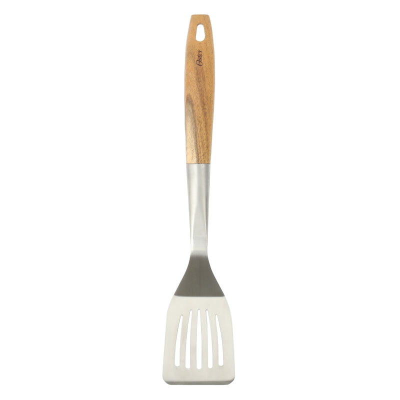 Oster Balincourt 3pc Stainless Steel BBQ Tools - Acacia Wood Handle - Color Sleeve