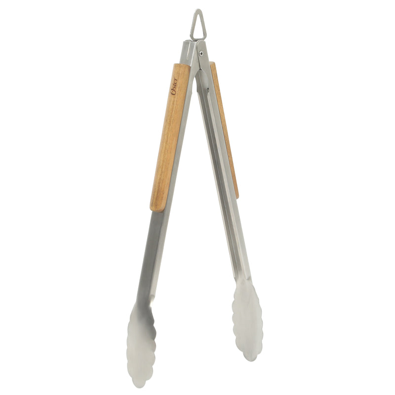 Oster Balincourt 3pc Stainless Steel BBQ Tools - Acacia Wood Handle - Color Sleeve