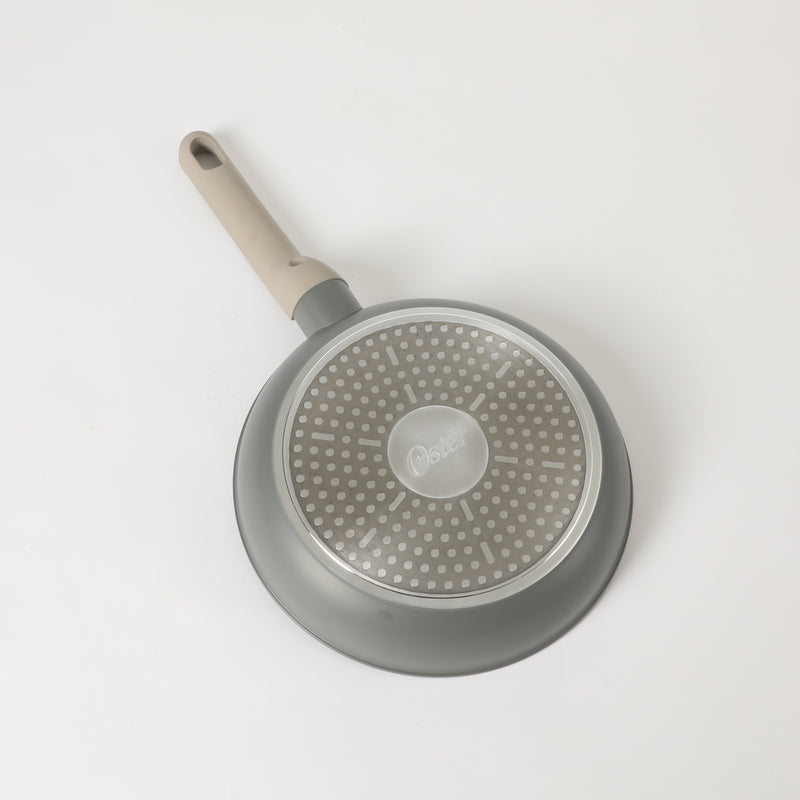 Oster Ambrose Forged 8" Aluminum Frying Pan - Taupe - Nonstick - Induction Base - Soft Touch Handle - Color Sleeve