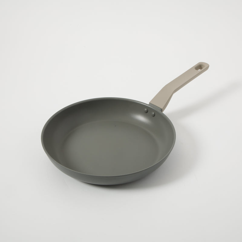 Oster Ambrose Forged 10" Aluminum Frying Pan - Taupe - Nonstick - Induction Base - Soft Touch Handle - Color Sleeve
