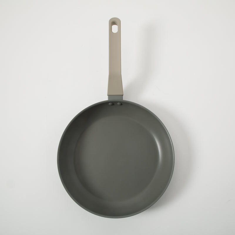 Oster Ambrose Forged 10" Aluminum Frying Pan - Taupe - Nonstick - Induction Base - Soft Touch Handle - Color Sleeve