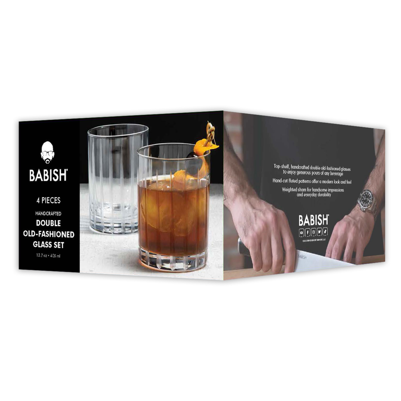 Babish 4pc 13.7oz Glass DOF - Gift Box w/ Factory Remailer