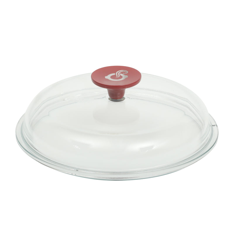 Crock-Pot Artisan 3 Qt Studio Enamel Cast Iron Dutch Oven w/ Borosilicate Lid & Red Coated Knob - Gradient Red - Round - Gift Box w/ Remailer