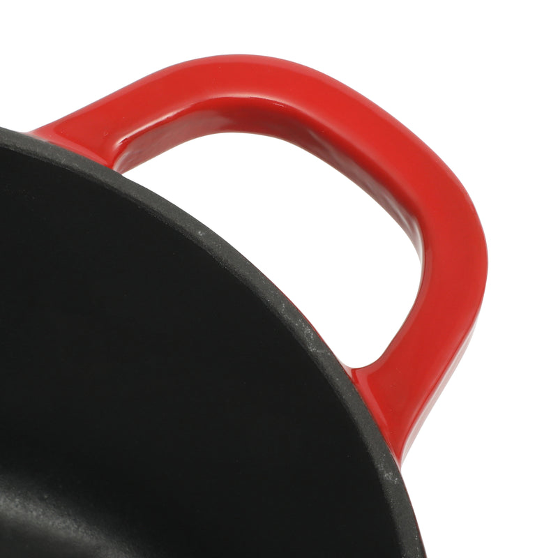 Crock-Pot Artisan 3 Qt Studio Enamel Cast Iron Dutch Oven w/ Borosilicate Lid & Red Coated Knob - Gradient Red - Round - Gift Box w/ Remailer