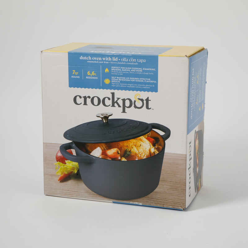 Crock-Pot Artisan 7qt Enamel Cast Iron Dutch Oven w/ Lid - Round - Gift Box w/ Remailer