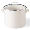 Martha Stewart Everyday Haverhill 12 qt Enamel on Steel Stock Pot w/ Lid - Linen - Enamel Exterior - Stainless Steel Handle - Color Label
