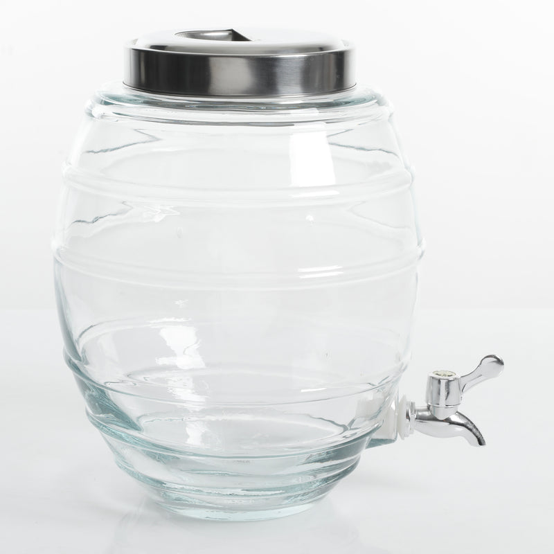 Gibson Home General Store 2.1 Gallon Beverage Dispenser - Barrel Shape - Clear - Gift Box