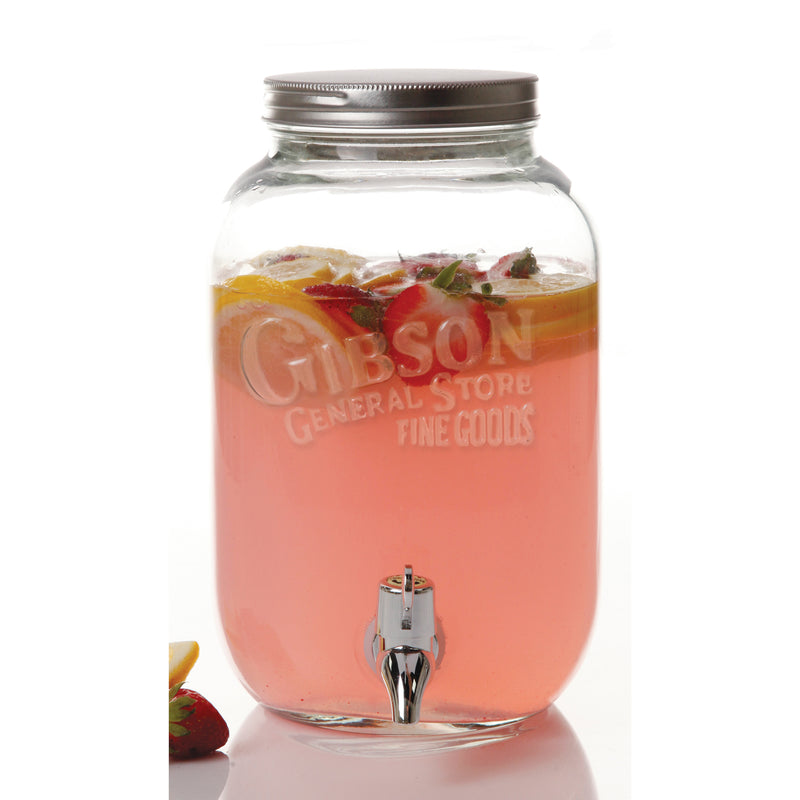 Gibson Home General Store 1.1 Gallon Mason Beverage Dispenser - Square - Clear - Gift Box